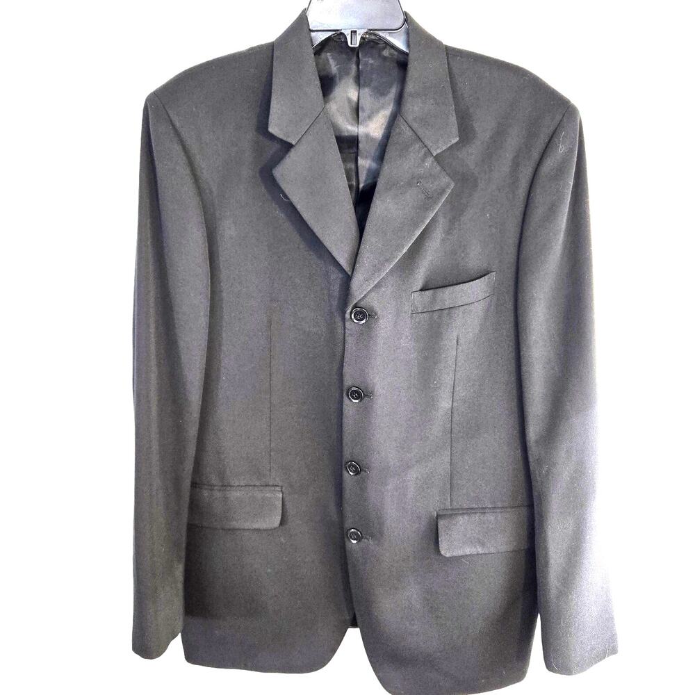 Massino Men's Blazer 40R 40 R Regular Gray Sport Coat Medium M Jacket 4 Buttons